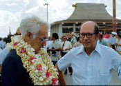 Wilcommen, No. 0163 US Government Official at Saipan International Airport in Plumeria Leis